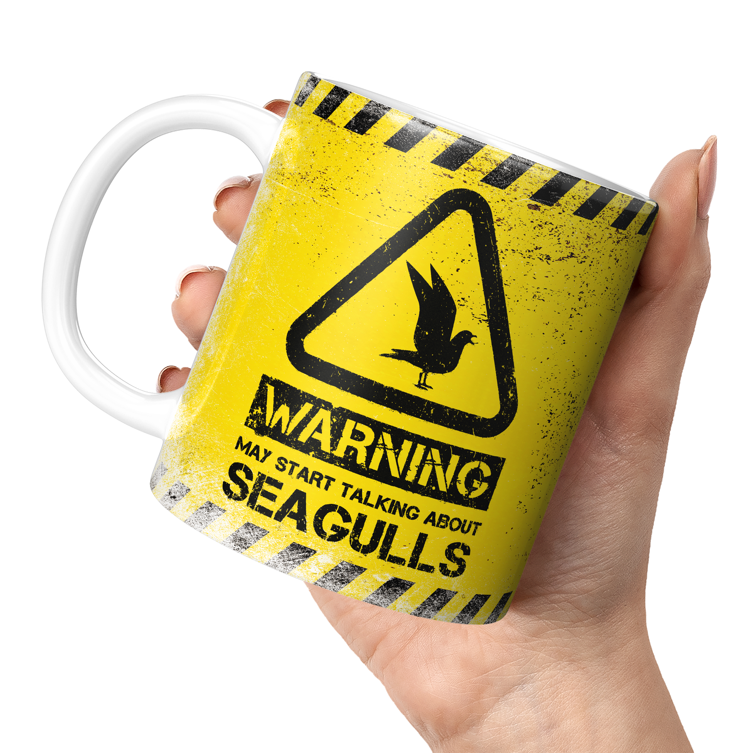 WARNING MAY START TALKING ABOUT SEAGULLS 11oz NOVELTY MUG Mugs