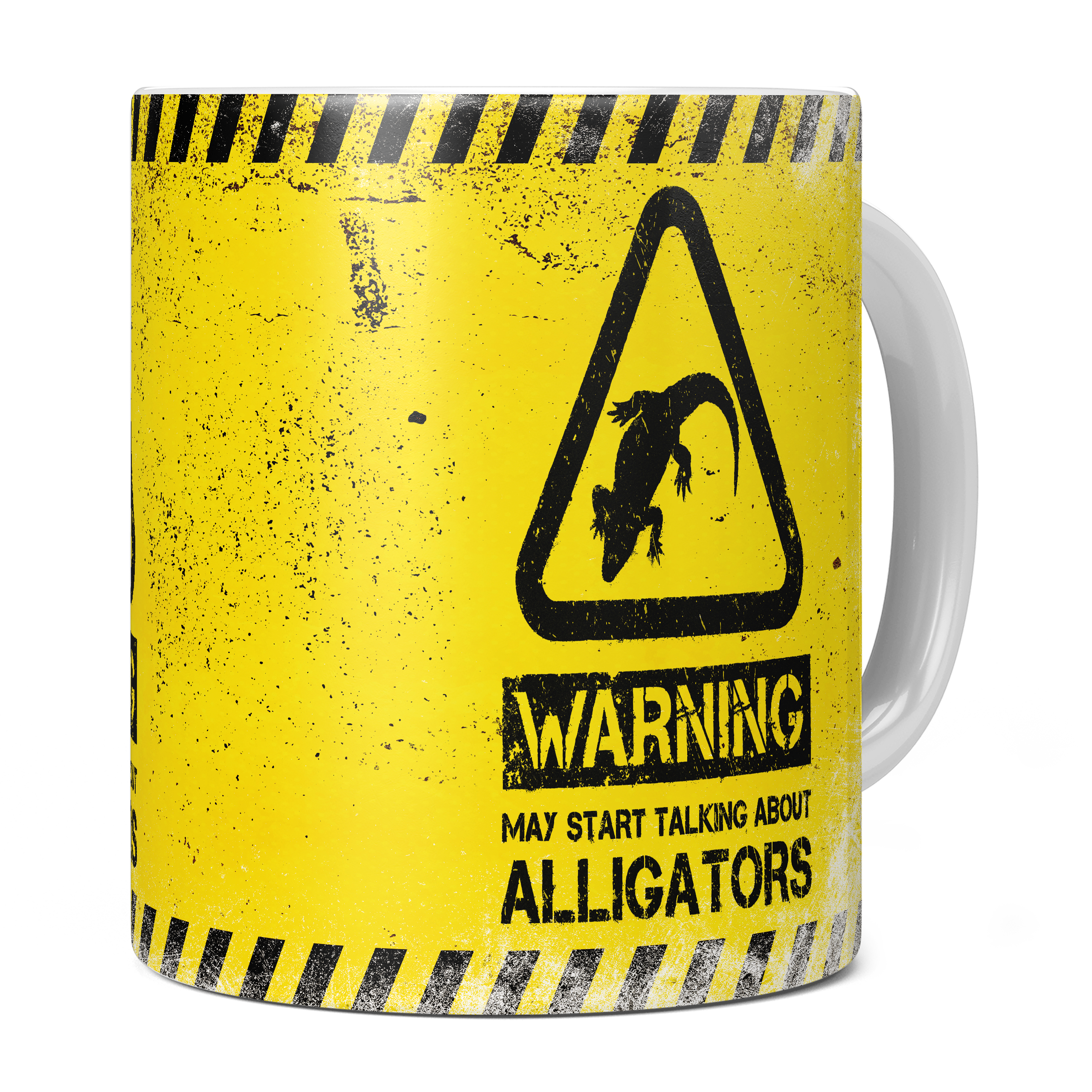 WARNING MAY START TALKING ABOUT ALLIGATORS 11oz NOVELTY MUG Mugs