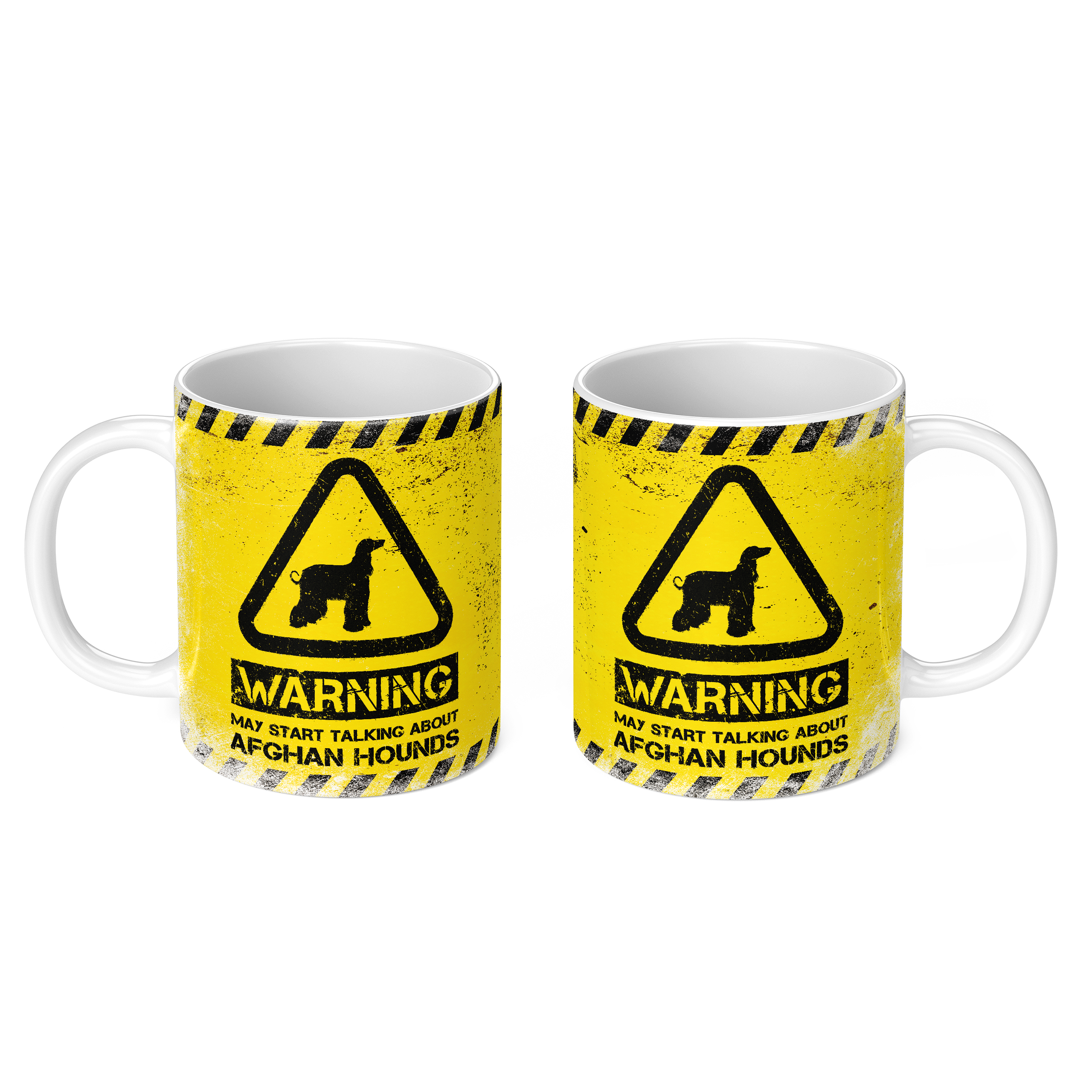 WARNING MAY START TALKING ABOUT AFGHAN HOUNDS 11oz NOVELTY MUG Mugs