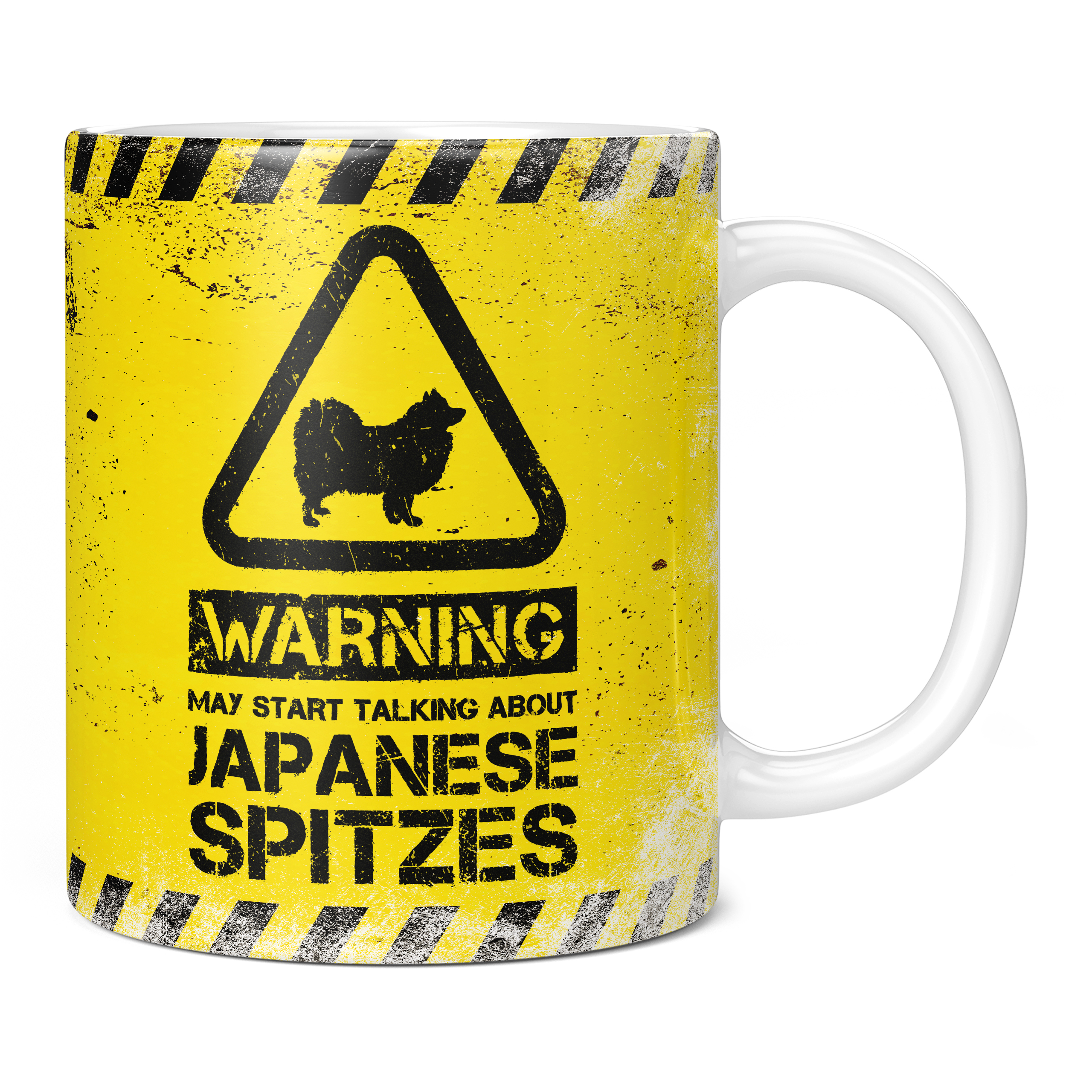 WARNING MAY START TALKING ABOUT JAPANESE SPITZES 11OZ NOVELTY MUG