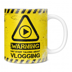 WARNING MAY START TALKING ABOUT VLOGGING 11OZ NOVELTY MUG
