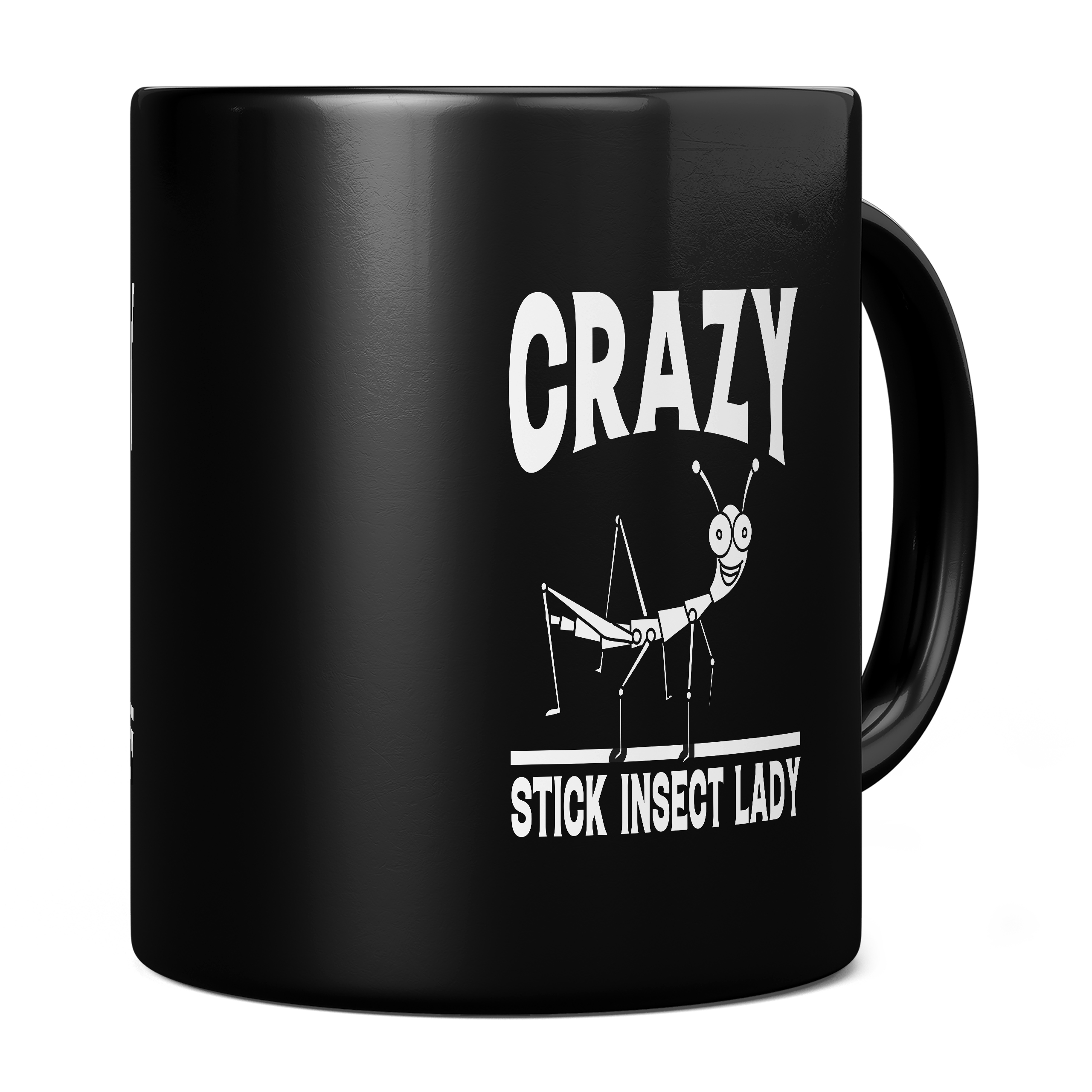 CRAZY STICK INSECT LADY 11oz NOVELTY MUG Mugs