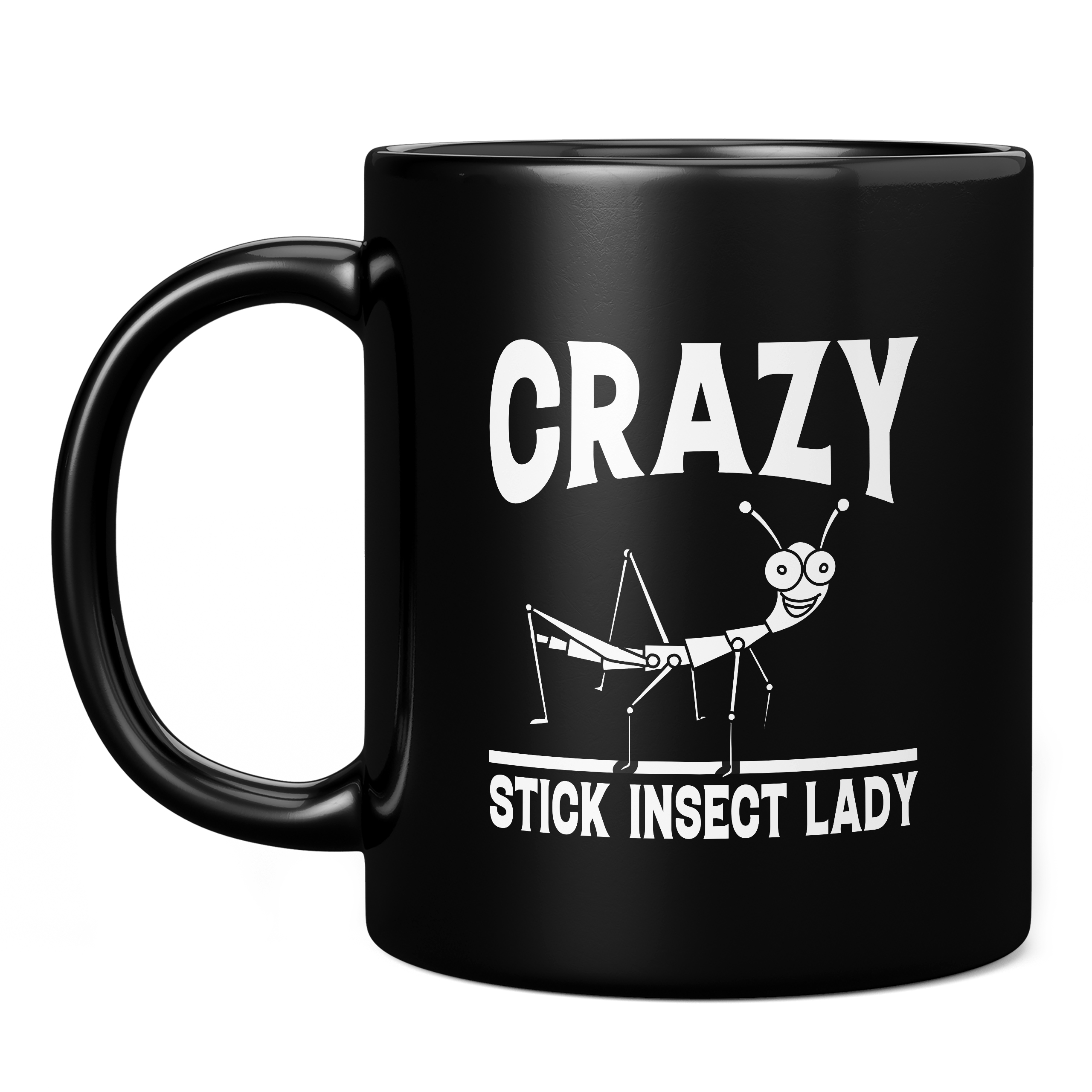 CRAZY STICK INSECT LADY 11oz NOVELTY MUG Mugs