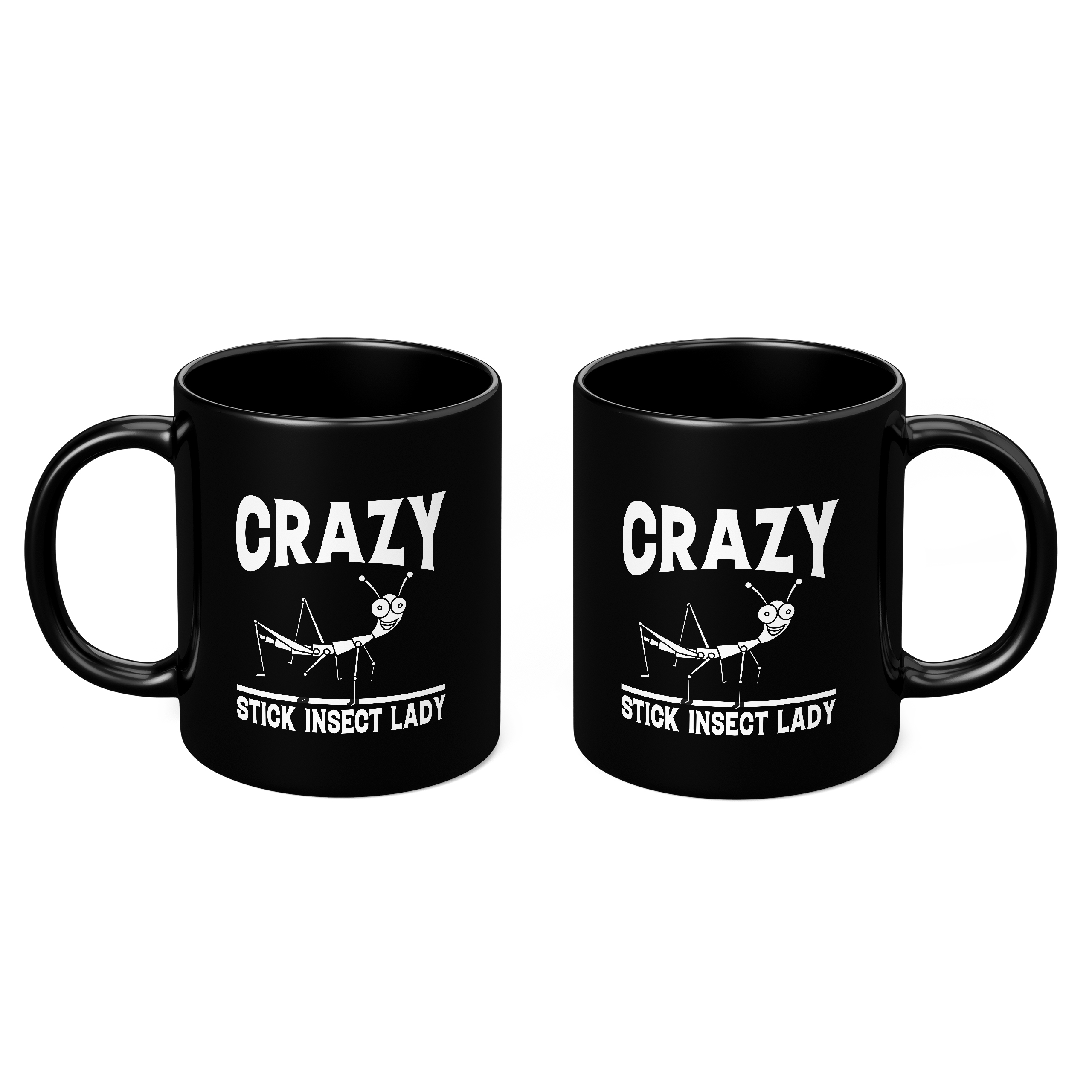CRAZY STICK INSECT LADY 11oz NOVELTY MUG Mugs