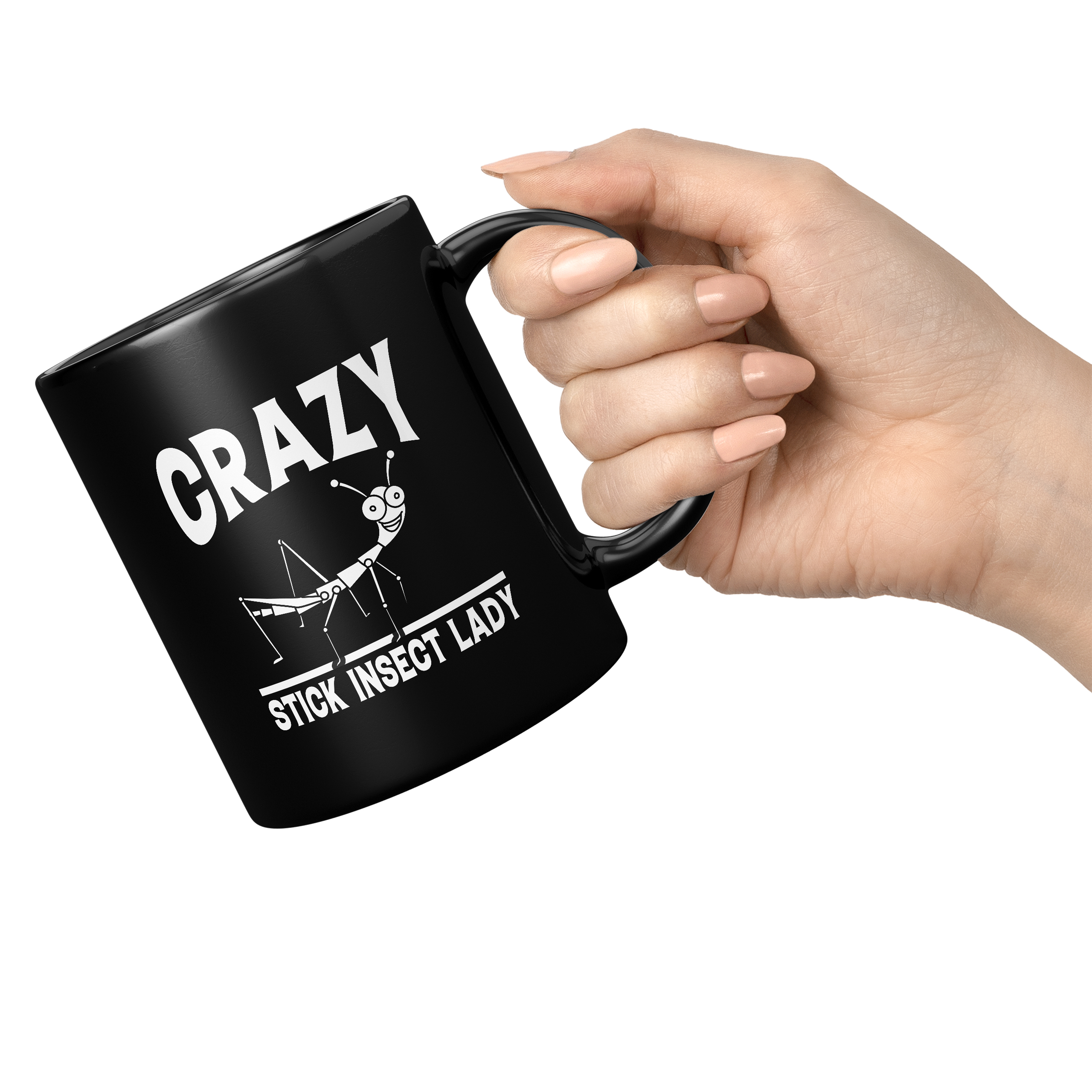 CRAZY STICK INSECT LADY 11oz NOVELTY MUG Mugs