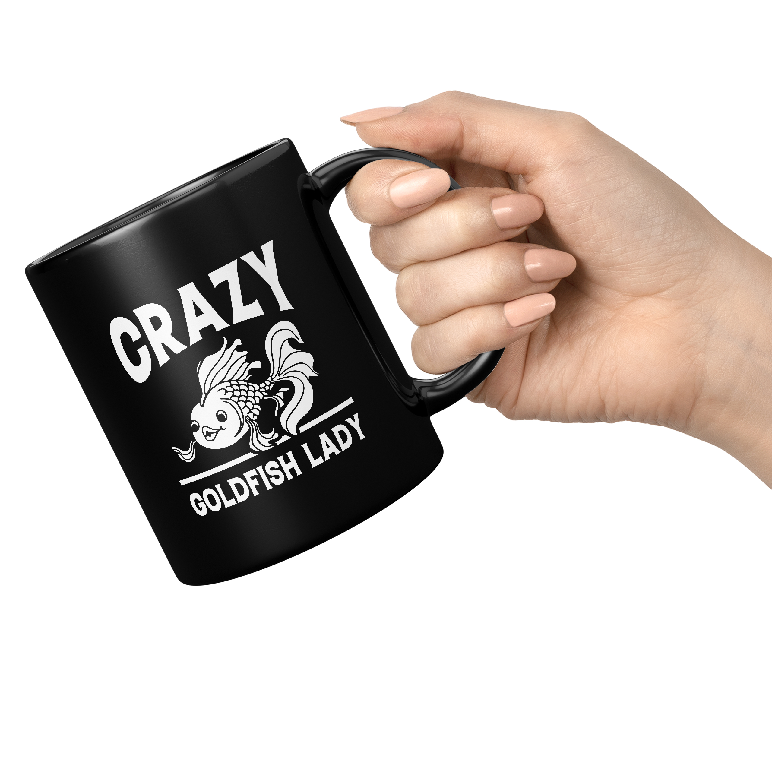CRAZY GOLDFISH LADY 11oz NOVELTY MUG Mugs