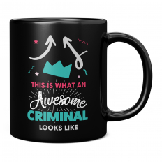 THIS IS WHAT AN AWESOME CRIMINAL LOOKS LIKE 11OZ NOVELTY MUG