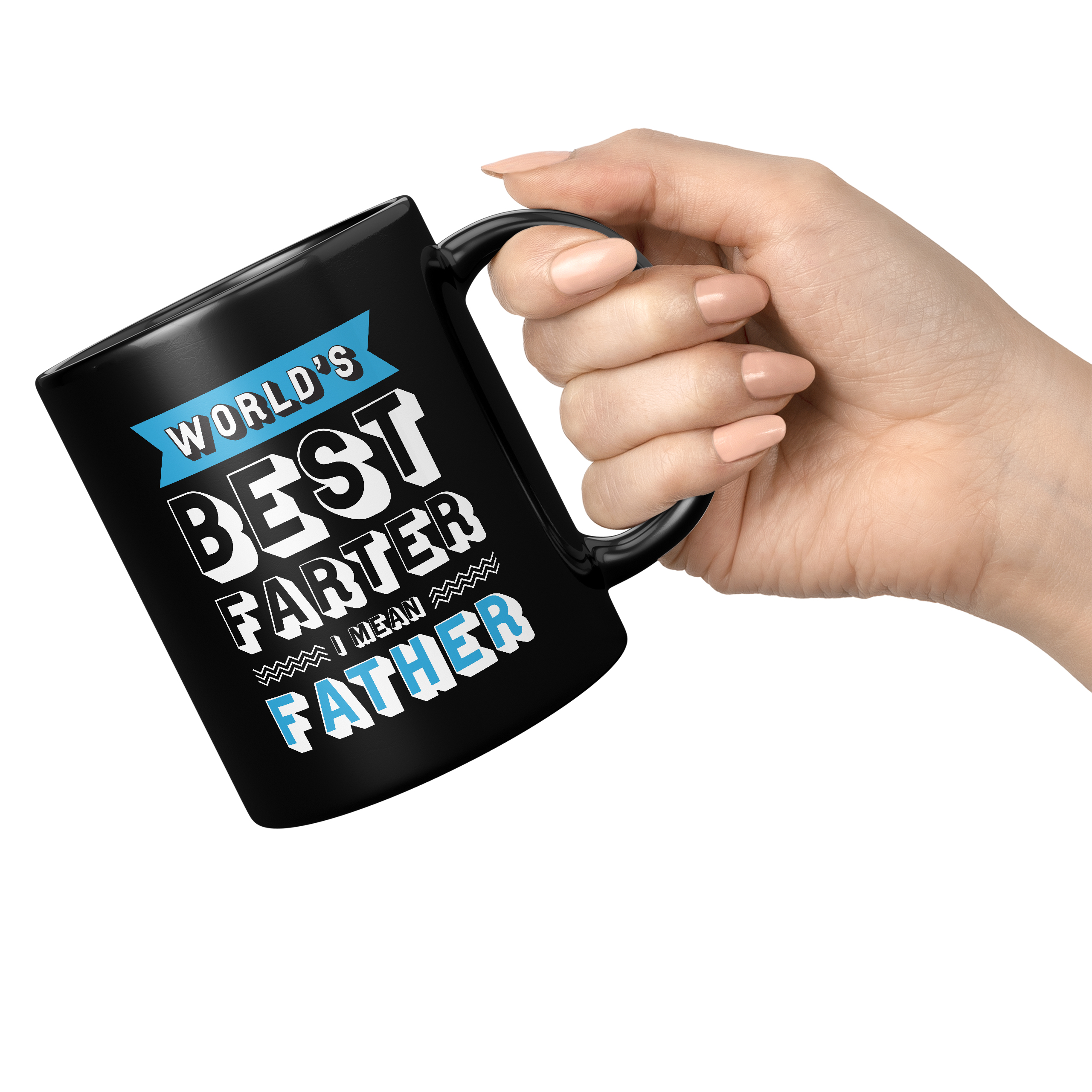 WORLD'S BEST FARTER ... I MEAN FATHER BLACK 11oz NOVELTY MUG Mugs